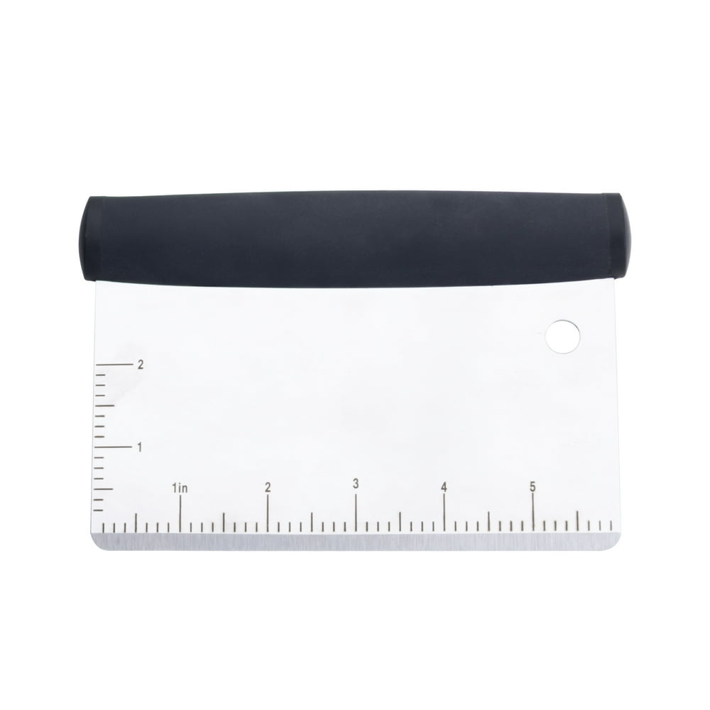 Stainless Steel Bench Scraper with Ruler, Wax and Surface Cleanup Tool, Soft-Grip Handle product photo
