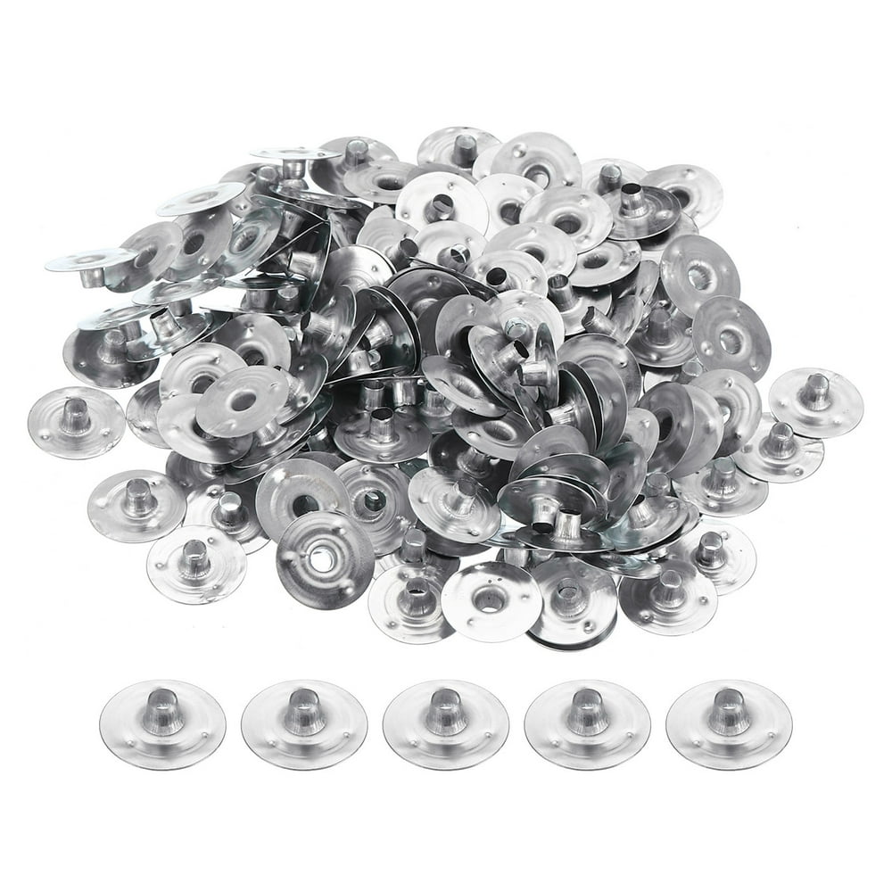 Candle Wick Sustainer Tabs, 150-Pack Large Base Silver Metal Clips for Pillar Candle Making product photo