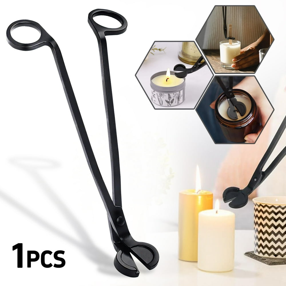 Candle Wick Trimmer, 7-Inch Curved Wick Cutter with Catch Tray, Matte Black product photo