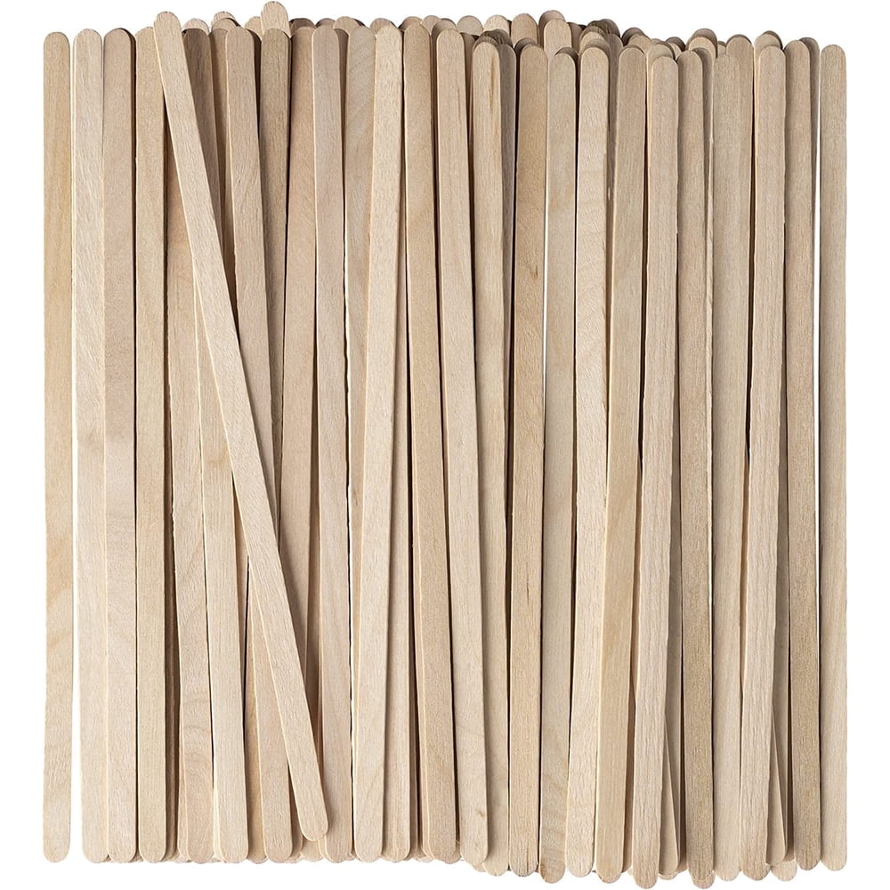 Wooden Stir Sticks, 100-Pack Disposable Mixing Sticks for Candle and Resin Making product photo