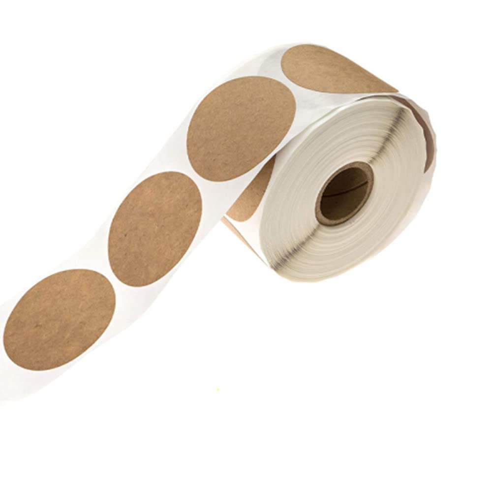 Blank Candle Jar Labels, Round Kraft Printable Stickers on a Roll for Candle Making  product photo