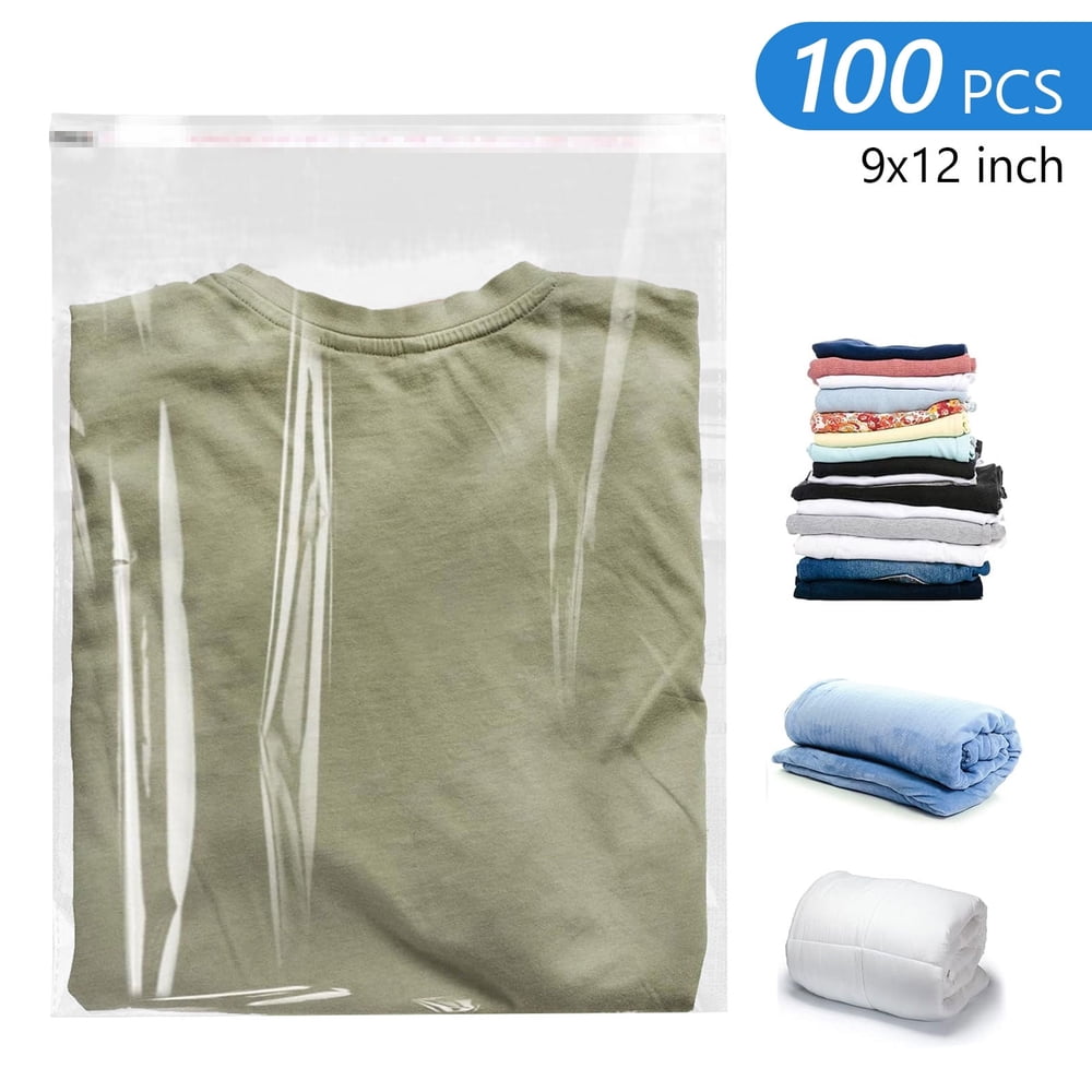 Clear Self-Seal Cellophane Bags, 100-Pack 9x12 in Flat Treat & Candle Packaging  product photo
