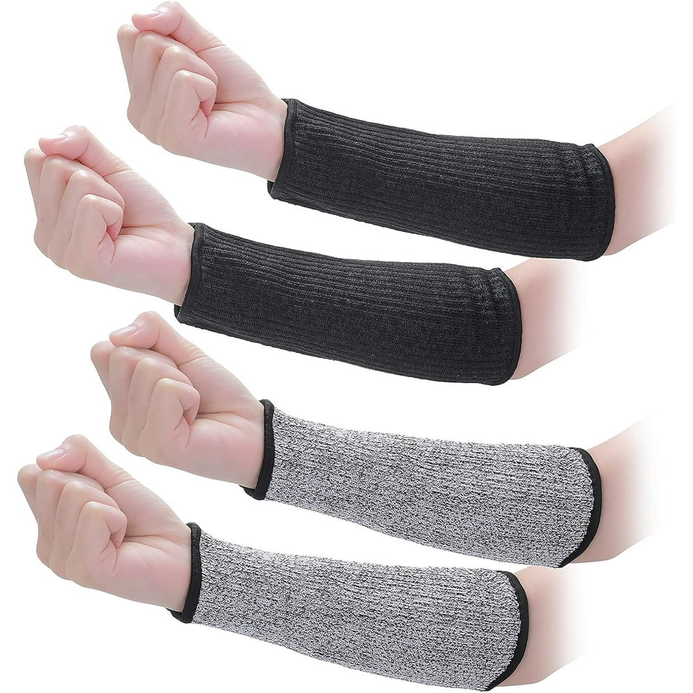 Heat-Resistant Arm Sleeves, 2 Pairs Forearm Cuff Guards for Candle Making, Black and Gray  product photo