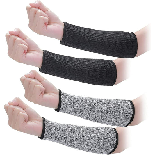 Heat-Resistant Arm Sleeves, 2 Pairs Forearm Cuff Guards for Candle Making, Black and Gray  product photo