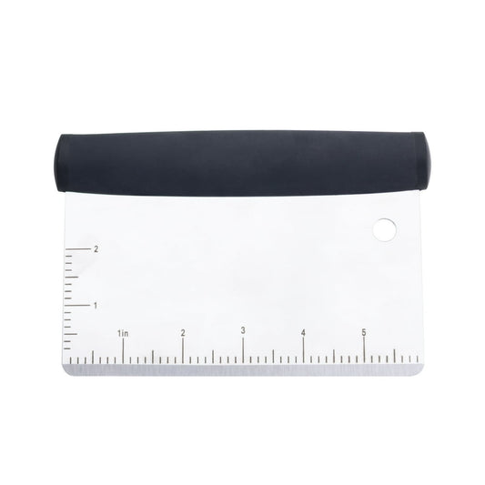 Stainless Steel Bench Scraper with Ruler, Wax and Surface Cleanup Tool, Soft-Grip Handle  product photo