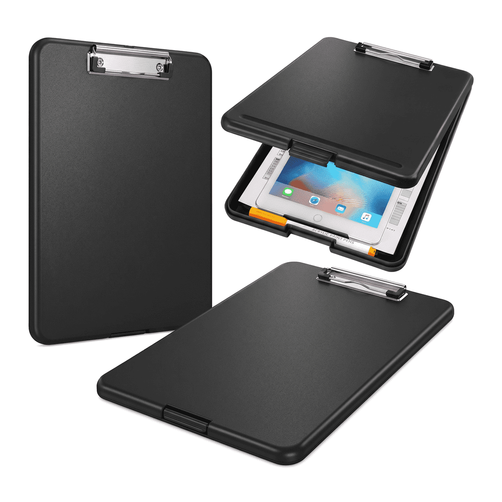 Storage Clipboard Recipe Trackers, 2-Pack with Built-In Compartment for Batch Notes, Black  product photo