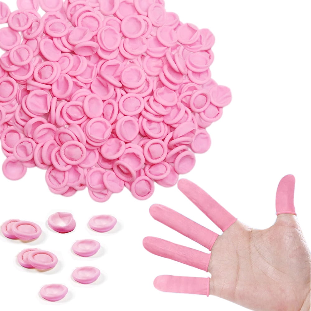 Latex Finger Cots, Reusable Fingertip Guards for Candle Making and Crafting, Pink Multi-Pack  product photo
