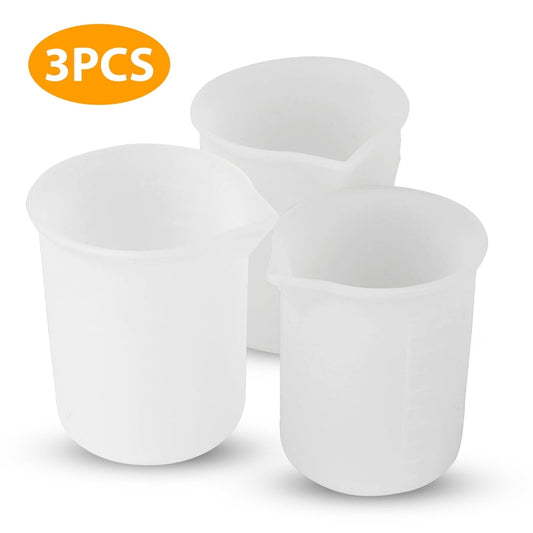Silicone Mixing Cups, 3-Pack 100ml Reusable Measuring Cups for Candle and Resin Pouring  product photo
