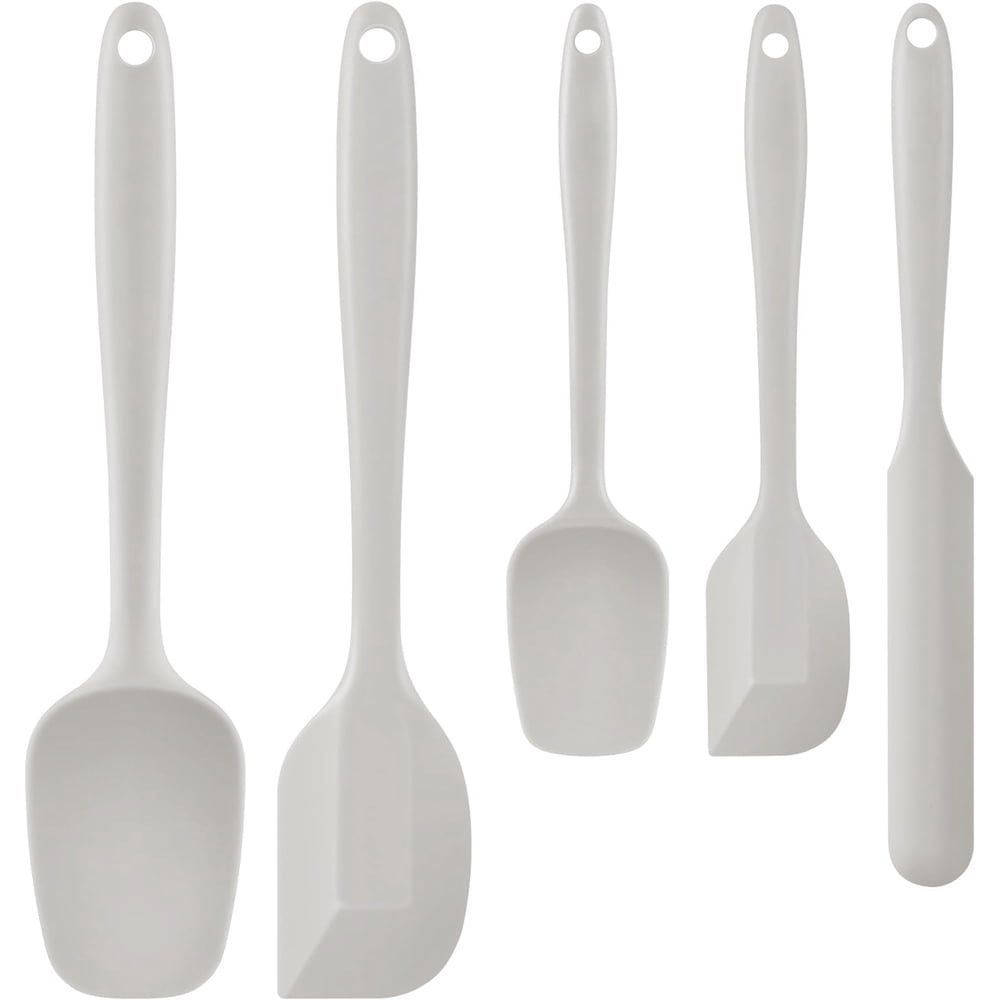 Silicone Mixing Spatulas, 5-Piece Heat-Resistant Stir Tool Set for Candle Making, Off-White  product photo