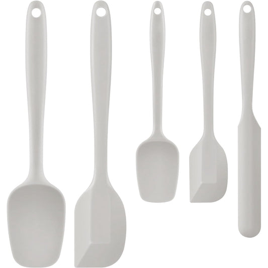Silicone Mixing Spatulas, 5-Piece Heat-Resistant Stir Tool Set for Candle Making, Off-White  product photo