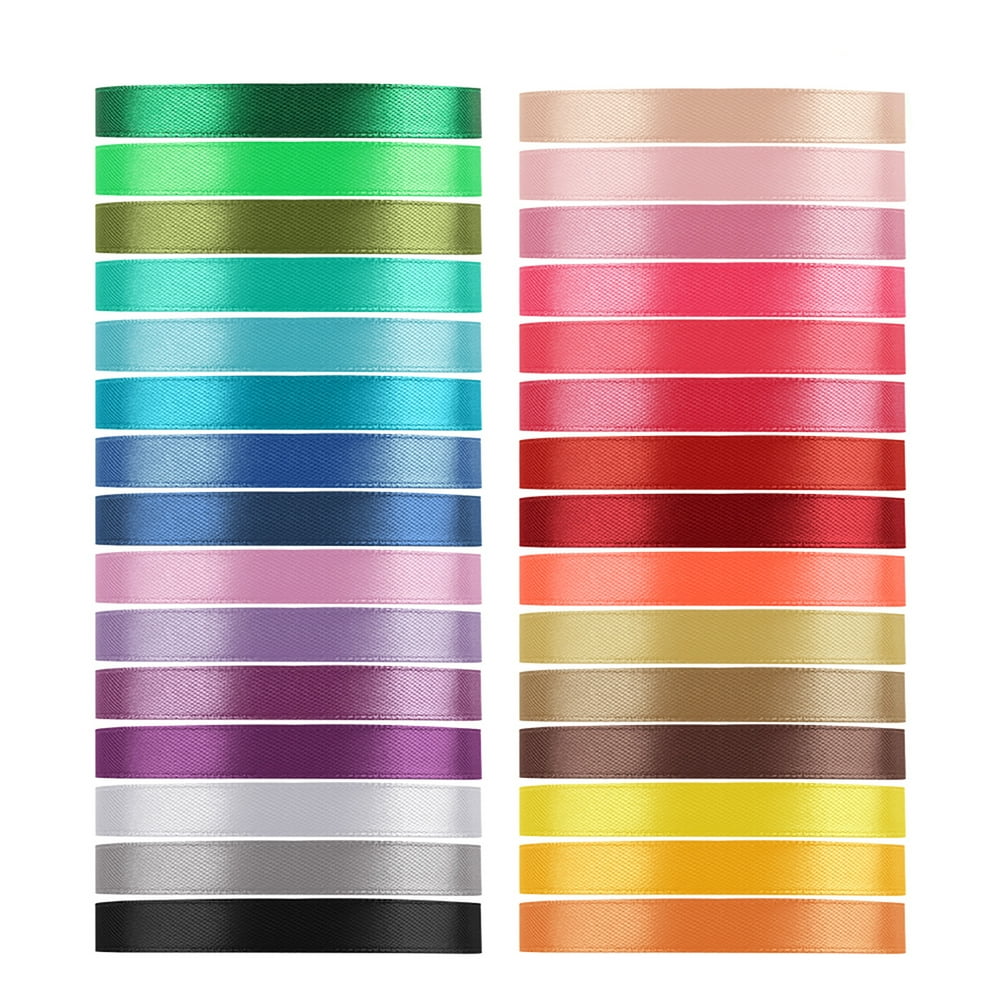 Satin Ribbon Spools, Large Assorted Color Set for Candle Gift Wrap and Craft Trim, Multicolor  product photo