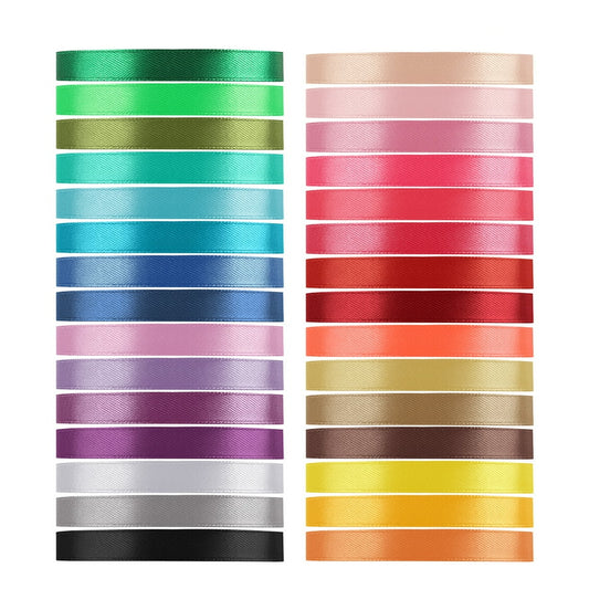 Satin Ribbon Spools, Large Assorted Color Set for Candle Gift Wrap and Craft Trim, Multicolor  product photo