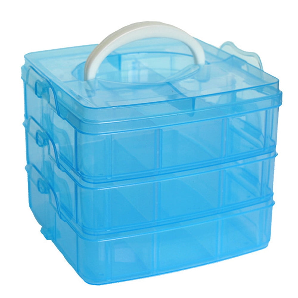 Candle Supply Storage Organizer, 3-Tier Stackable Case with Adjustable Dividers for Tools & Jars  product photo