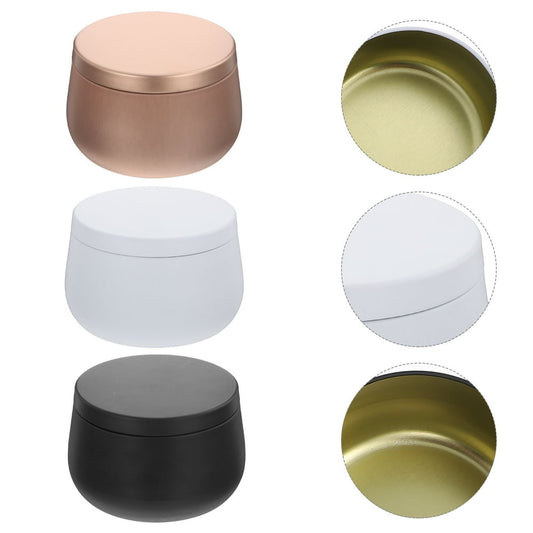 Candle Tins, 8 oz 12-Pack with Slip Lids for Candle Making, Empty (Rose Gold, White, Black)  product photo