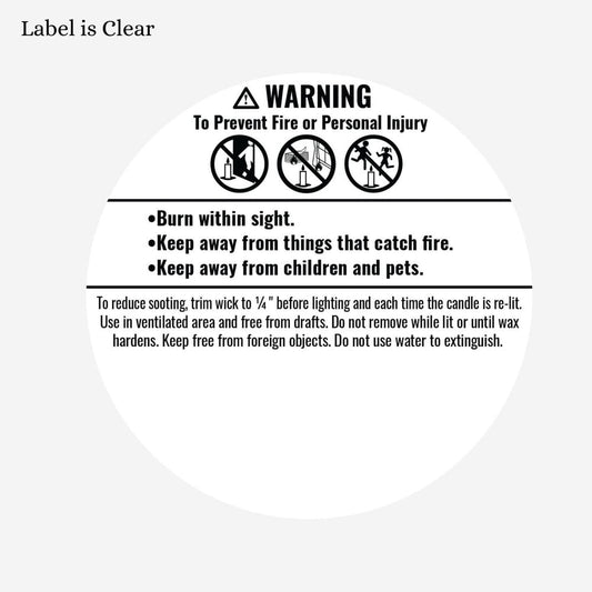 Clear Round Candle Warning Labels, 500-Pack Bottom Safety Stickers on a Roll  product photo