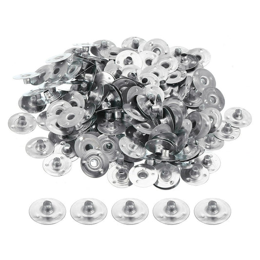 Candle Wick Sustainer Tabs, 150-Pack Large Base Silver Metal Clips for Pillar Candle Making  product photo