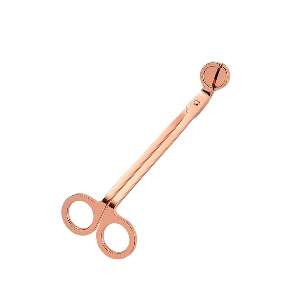 Candle Wick Trimmer, Rose Gold 6-Inch Curved Stainless Trimming Scissors for Candle Care  product photo
