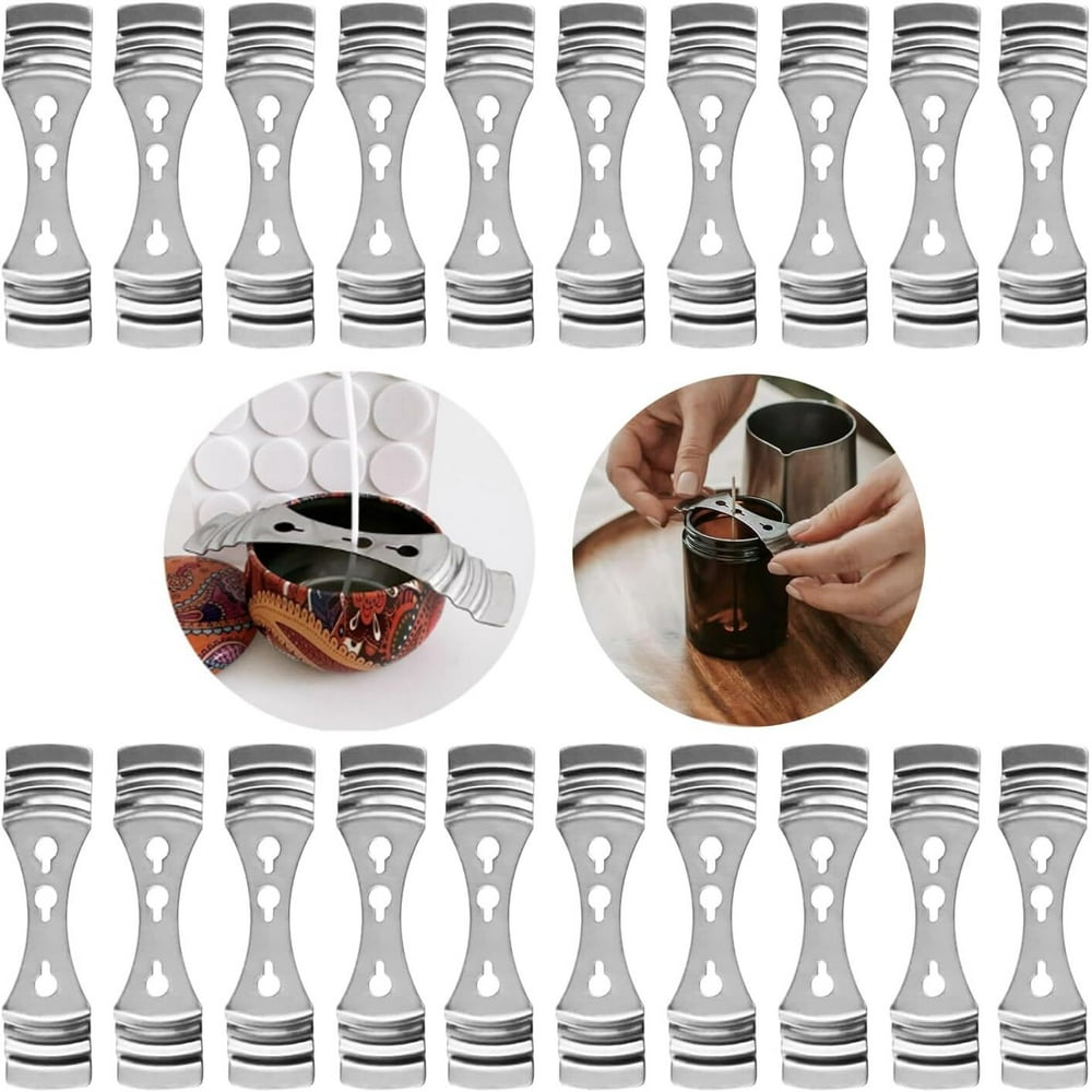 Metal Wick Centering Clips, 20-Pack Stainless Spring-Style Bars for Candle Making  product photo