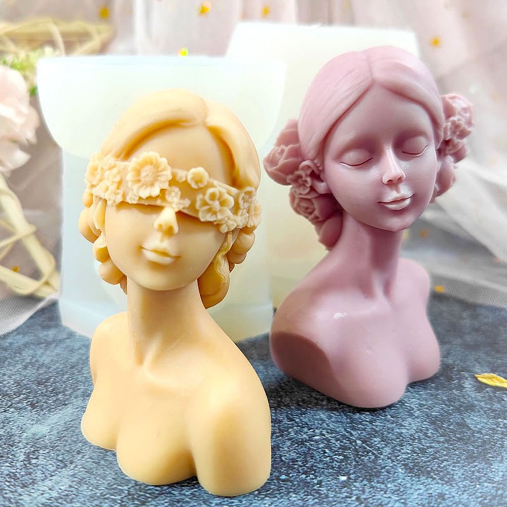 3D Female Bust Silicone Candle Mold, Sculptural Figure Statue Shape, Reusable Mould for Wax Candles  product photo