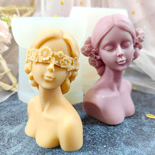 3D Female Bust Silicone Candle Mold, Sculptural Figure Statue Shape, Reusable Mould for Wax Candles  product photo