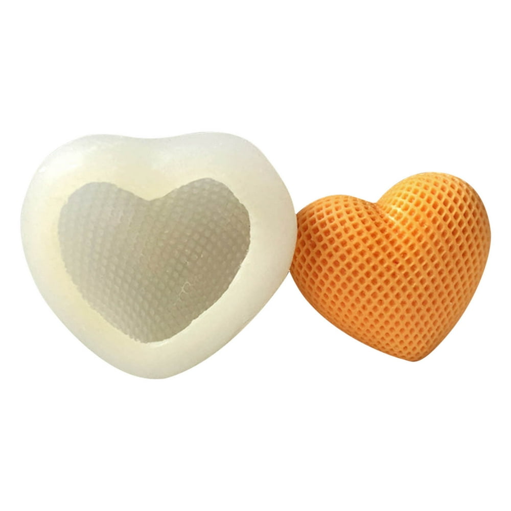 3D Puffy Heart Silicone Mold, Textured Love Heart for Candle Wax Soap & Plaster  product photo
