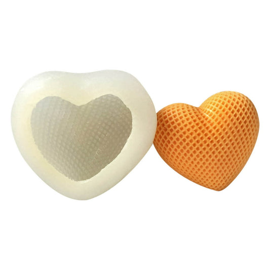 3D Puffy Heart Silicone Mold, Textured Love Heart for Candle Wax Soap & Plaster  product photo