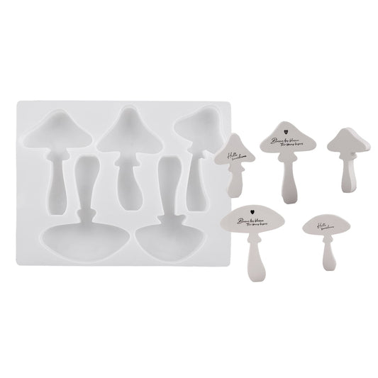 3D Mushroom Silicone Mold, 5-Cavity Whimsical Toadstool Tray for Candle Wax & Soap  product photo